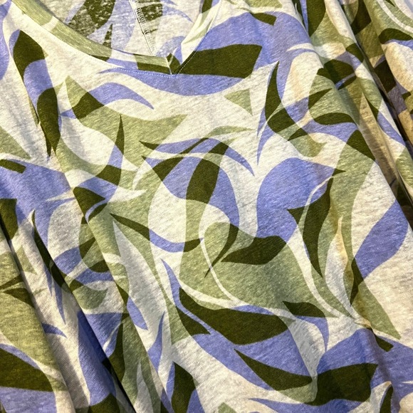 Nicole Miller New York Womens V-Neck Linen Tunic Top 3X Summer Beach Coastal - Picture 4 of 4